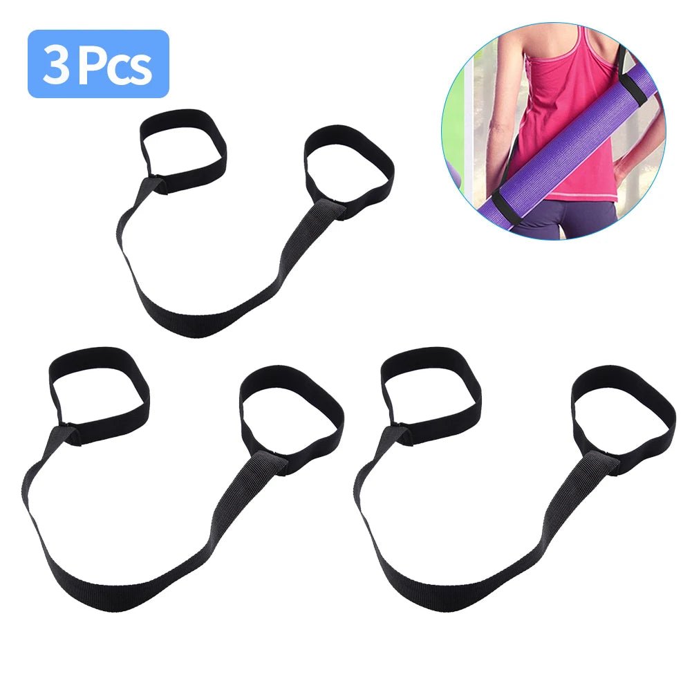 Portable Yoga Mat Strap Belts Adjustable Storage Ties Sports Sling Shoulder Carry Strap Belt Exercise Stretch Fitness Equiment - from JK - sports | 3 Pcs