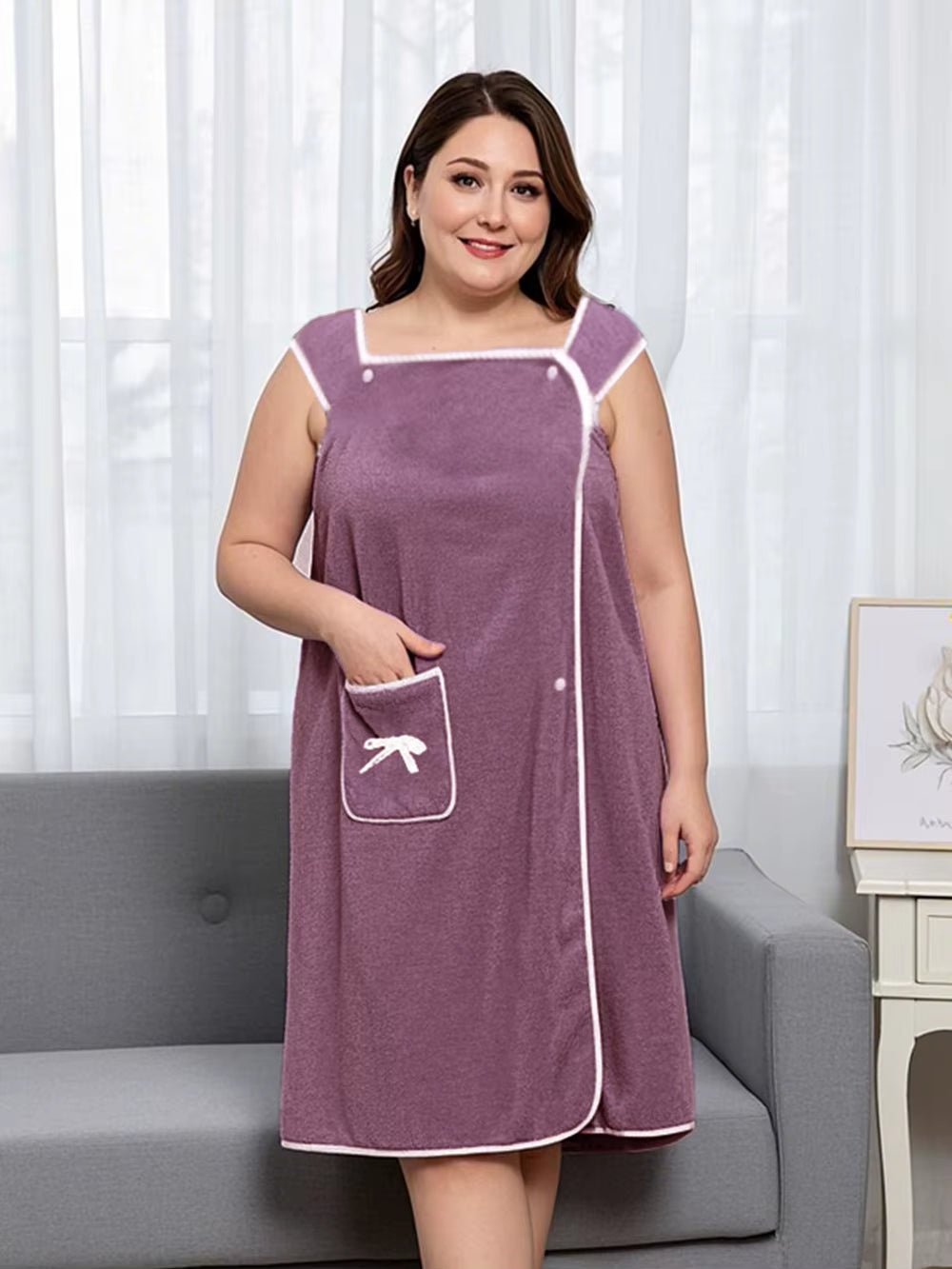 Womens Bath Towels Girls Wearable 90*150Cm Fast Drying Bathing Beach Spa Bathrobes Wash Clothing, Shower Bath and Gym Towel - from JK - sports | Taro Purple 80X135