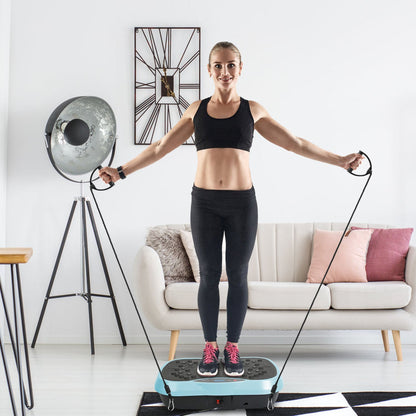 1Pc Vibration Exercise Machine With Resistant Bands Remote Control Whole Body Vibration Platform Workout Equipment Home Fitness Training Equipment For Weight Loss Fat Burner - 5 from JK - sports | 1Pc Black