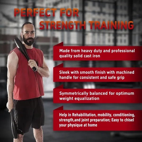 5LB Pound Fitness Bar Bell Iran Bar, Fitness Hammer Bell Club For Strength Training And Physical Fitness Wrist Exercise Equipment - 5 from JK - sports | As picture