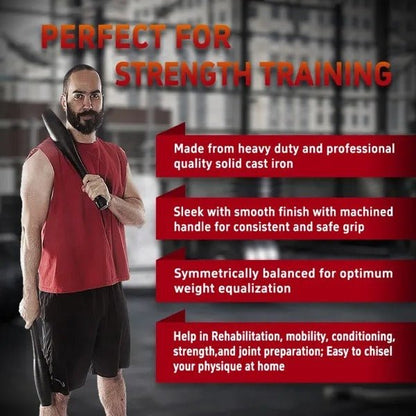 5LB Pound Fitness Bar Bell Iran Bar, Fitness Hammer Bell Club For Strength Training And Physical Fitness Wrist Exercise Equipment - 5 from JK - sports | As picture