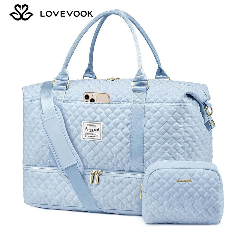 LOVEVOOK Weekender Bag Travel Duffel Bag with Shoe Compartment and Toiletry Bag for Women, Spring Glow up Carry on Overnight Bag