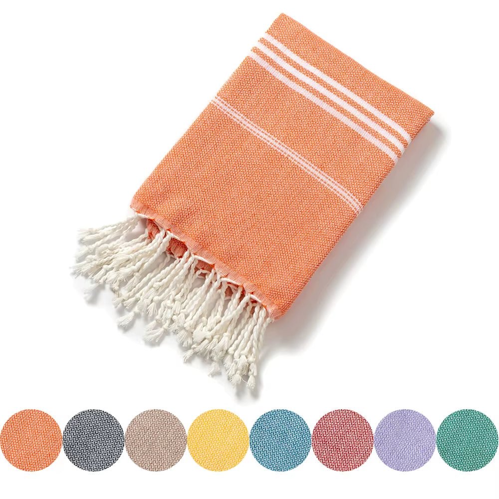 Cotton Turkish Beach Towel 90*180CM Kitchen Soft Absorbent Travel Portable Towel Sauna Spa Gym Sports Fitness Fringed Bath Towel - from JK - sports | Brown 90X180Cm