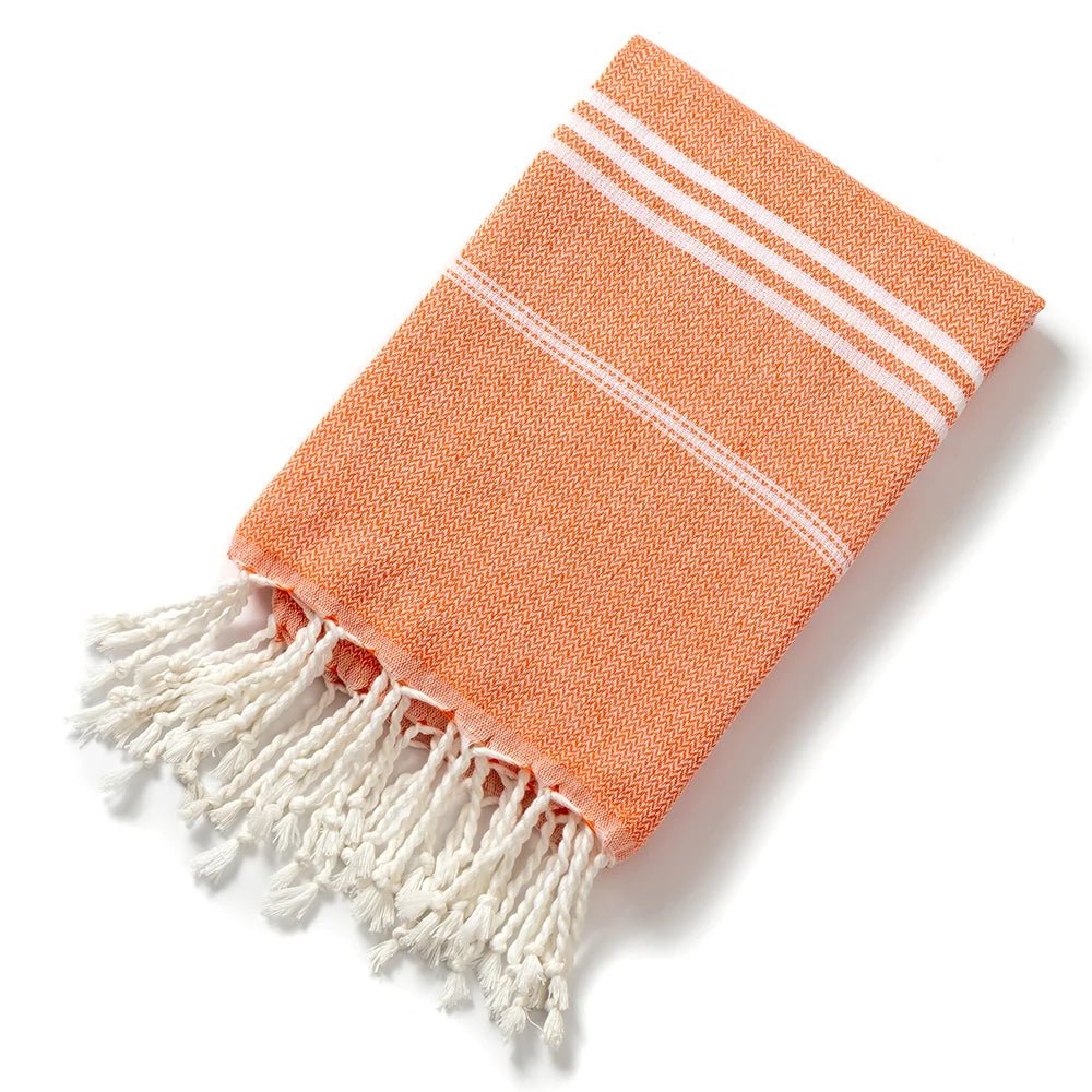 Cotton Turkish Beach Towel 90*180CM Kitchen Soft Absorbent Travel Portable Towel Sauna Spa Gym Sports Fitness Fringed Bath Towel - from JK - sports | Orange 90X180Cm