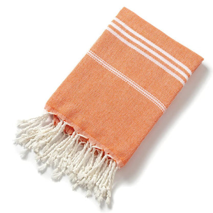 Cotton Turkish Beach Towel 90*180CM Kitchen Soft Absorbent Travel Portable Towel Sauna Spa Gym Sports Fitness Fringed Bath Towel - from JK - sports | Orange 90X180Cm