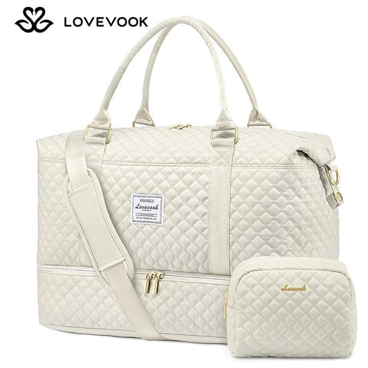 LOVEVOOK Weekender Bag Travel Duffel Bag with Shoe Compartment and Toiletry Bag for Women, Spring Glow up Carry on Overnight Bag