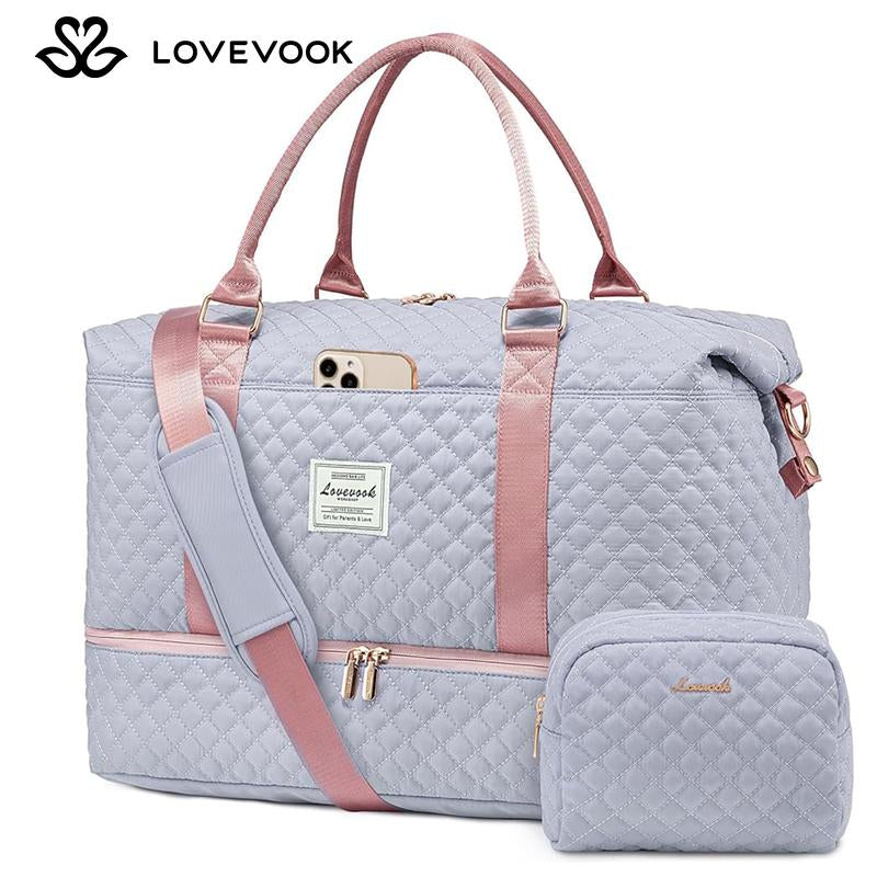 LOVEVOOK Weekender Bag Travel Duffel Bag with Shoe Compartment and Toiletry Bag for Women, Spring Glow up Carry on Overnight Bag