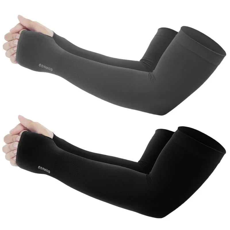 GOUNOD Sun Protection UV Garden Arm Sleeves with Thumb Hole for Men Women UPF 50+ Compression Cooling Sport Gloves Dealsforyoudays - from JK - sports | Straight Model White