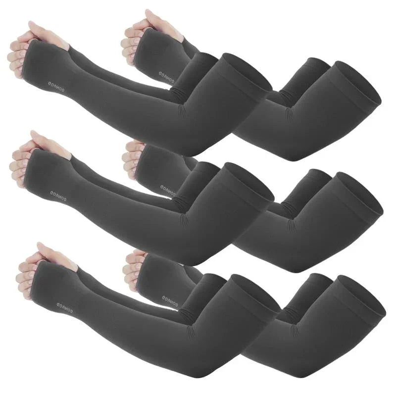 GOUNOD Sun Protection UV Garden Arm Sleeves with Thumb Hole for Men Women UPF 50+ Compression Cooling Sport Gloves Dealsforyoudays - from JK - sports | Straight Model White