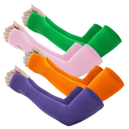 GOUNOD Sun Protection UV Garden Arm Sleeves with Thumb Hole for Men Women UPF 50+ Compression Cooling Sport Gloves Dealsforyoudays - from JK - sports | Straight Model White