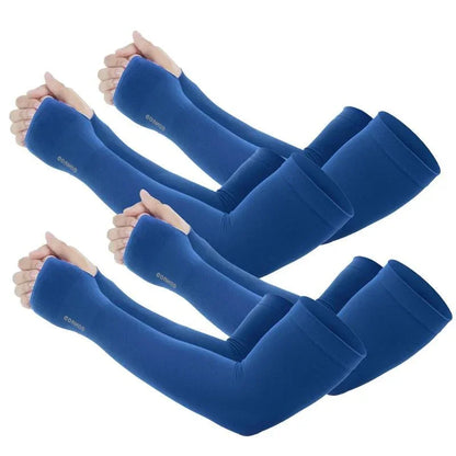 GOUNOD Sun Protection UV Garden Arm Sleeves with Thumb Hole for Men Women UPF 50+ Compression Cooling Sport Gloves Dealsforyoudays - from JK - sports | Straight Model White