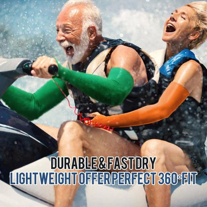 GOUNOD Sun Protection UV Garden Arm Sleeves with Thumb Hole for Men Women UPF 50+ Compression Cooling Sport Gloves Dealsforyoudays - from JK - sports | Straight Model White