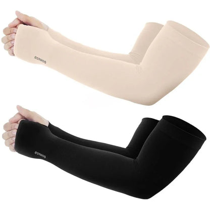 GOUNOD Sun Protection UV Garden Arm Sleeves with Thumb Hole for Men Women UPF 50+ Compression Cooling Sport Gloves Dealsforyoudays - from JK - sports | Straight Model White