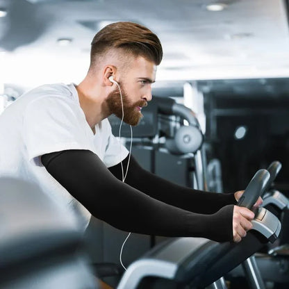 GOUNOD Sun Protection UV Garden Arm Sleeves with Thumb Hole for Men Women UPF 50+ Compression Cooling Sport Gloves Dealsforyoudays - from JK - sports | Straight Model White