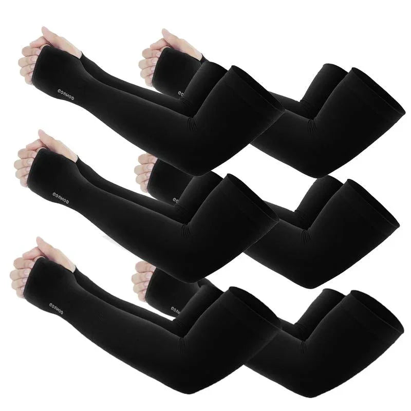 GOUNOD Sun Protection UV Garden Arm Sleeves with Thumb Hole for Men Women UPF 50+ Compression Cooling Sport Gloves Dealsforyoudays - from JK - sports | Straight Model White