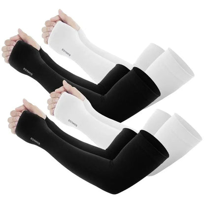 GOUNOD Sun Protection UV Garden Arm Sleeves with Thumb Hole for Men Women UPF 50+ Compression Cooling Sport Gloves Dealsforyoudays - from JK - sports | Straight Model White