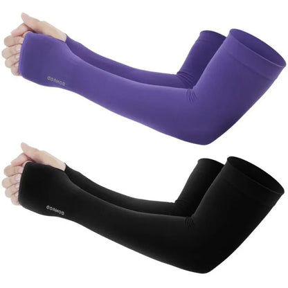 GOUNOD Sun Protection UV Garden Arm Sleeves with Thumb Hole for Men Women UPF 50+ Compression Cooling Sport Gloves Dealsforyoudays - from JK - sports | Straight Model White