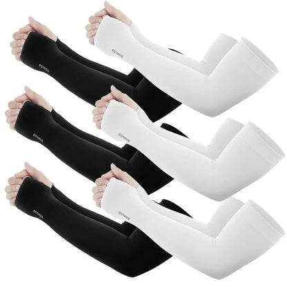 GOUNOD Sun Protection UV Garden Arm Sleeves with Thumb Hole for Men Women UPF 50+ Compression Cooling Sport Gloves Dealsforyoudays - from JK - sports | Straight Model White
