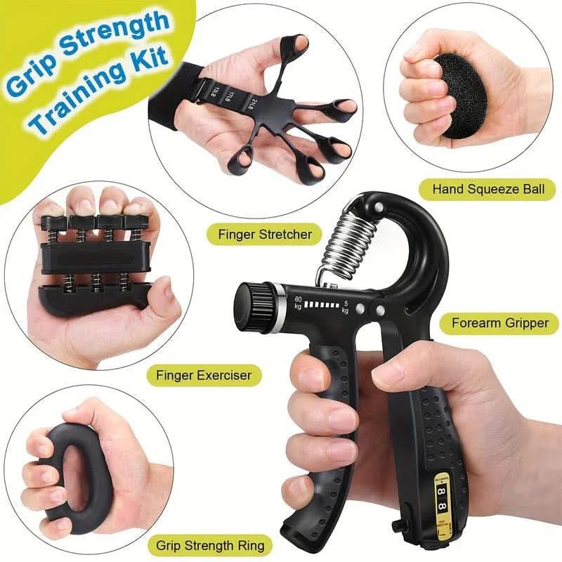 Grip Strength Trainer with Finger Exerciser, Hand Grip Strengthener, Finger Stretcher,Grip Ring & Stress Relief Ball for Muscle Building and Injury Recover Hand Extension Exerciser Outdoorfun - from JK - sports | Default