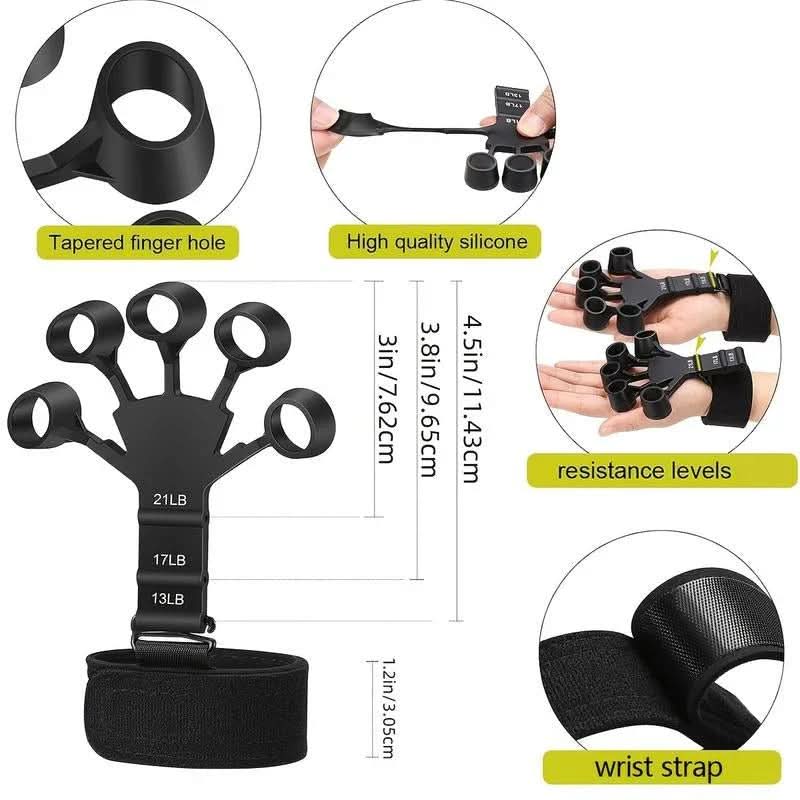 Grip Strength Trainer with Finger Exerciser, Hand Grip Strengthener, Finger Stretcher,Grip Ring & Stress Relief Ball for Muscle Building and Injury Recover Hand Extension Exerciser Outdoorfun - from JK - sports | Default