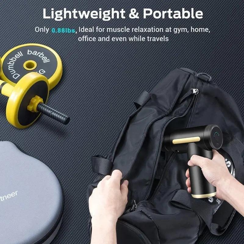 Home Portable USB Rechargeable 6 - Speed Body Massage Gun, Adjustable Multifunctional Body Fascia Gun . Perfect for Muscle Recovery, Neck & Back Pain Relief, and Post - Workout Relaxation, 4 Replaceable Heads; Ultra - Quiet Brushless Motor, Black Massager Gift - from JK - sports | Default