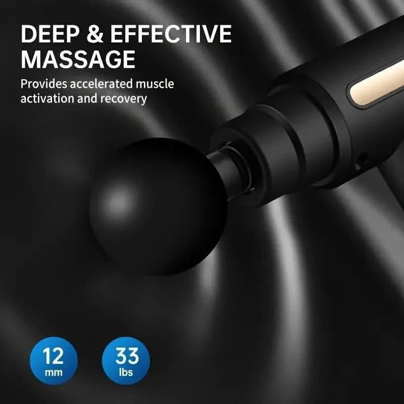 Home Portable USB Rechargeable 6 - Speed Body Massage Gun, Adjustable Multifunctional Body Fascia Gun . Perfect for Muscle Recovery, Neck & Back Pain Relief, and Post - Workout Relaxation, 4 Replaceable Heads; Ultra - Quiet Brushless Motor, Black Massager Gift - from JK - sports | Default