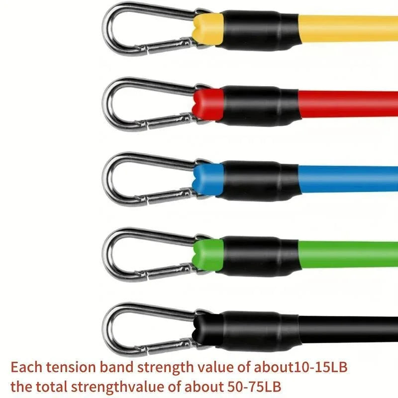 Includes Door Anchor, Handle, Ankle Strap, Portable Bag | Durable and Power - Free, Essential for Home Fitness, Yoga, and Pilates | Security Metal Ring Reinforcement, Beginner Friendly Professional Gym Accessories - from JK - sports | 11 - Piece Set