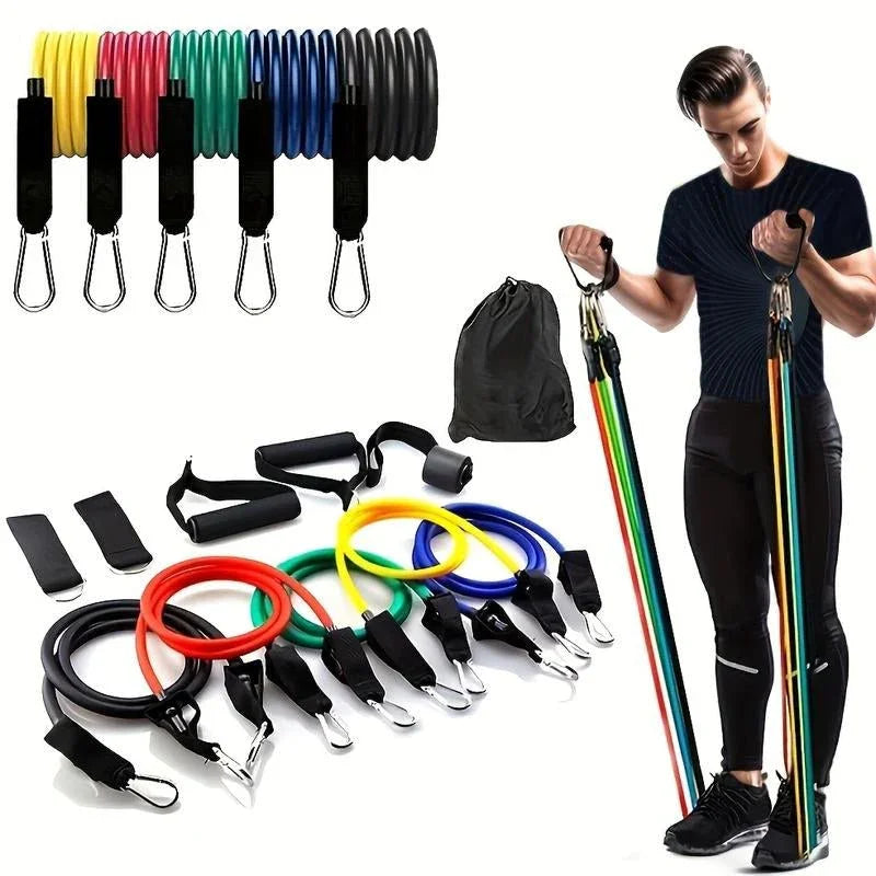 Includes Door Anchor, Handle, Ankle Strap, Portable Bag | Durable and Power - Free, Essential for Home Fitness, Yoga, and Pilates | Security Metal Ring Reinforcement, Beginner Friendly Professional Gym Accessories - from JK - sports | 11 - Piece Set