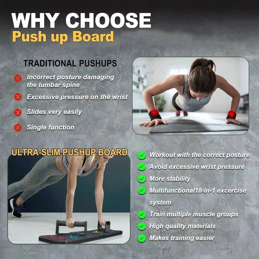 JK's Push - Up Board Gym Equipment for Home Fitness - Abdominal and Chest Workout Stand - from JK - sports | Reinforced Suit
