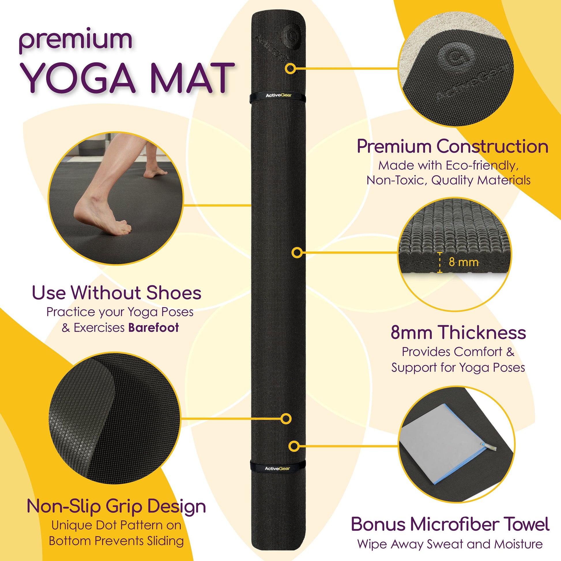 Large Yoga Mats for Acroyoga and Home Gym - from JK - sports | Black 6' X 4'