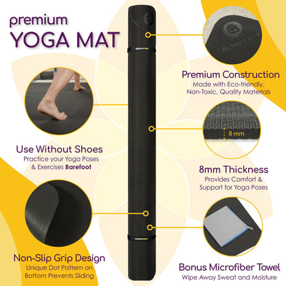 Large Yoga Mats for Acroyoga and Home Gym - from JK - sports | Black 6' X 4'