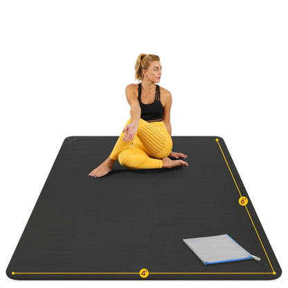 Large Yoga Mats for Acroyoga and Home Gym - from JK - sports | Black 6' X 4'