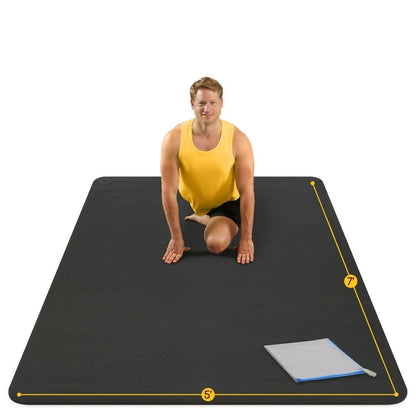 Large Yoga Mats for Acroyoga and Home Gym - from JK - sports | Black 7' X 5'