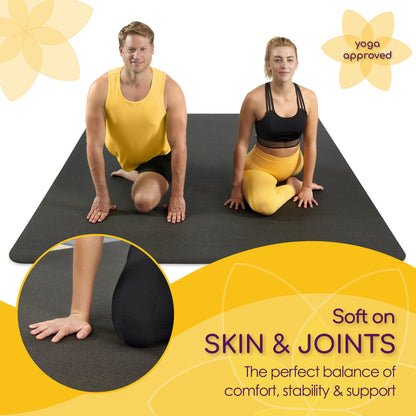 Large Yoga Mats for Acroyoga and Home Gym - from JK - sports | Black 7' X 5'