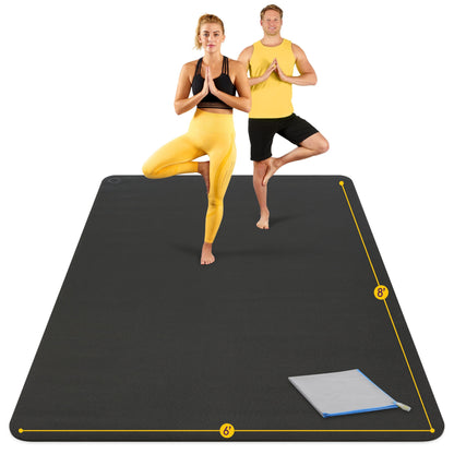 Large Yoga Mats for Acroyoga and Home Gym - from JK - sports | Black 8' X 6'