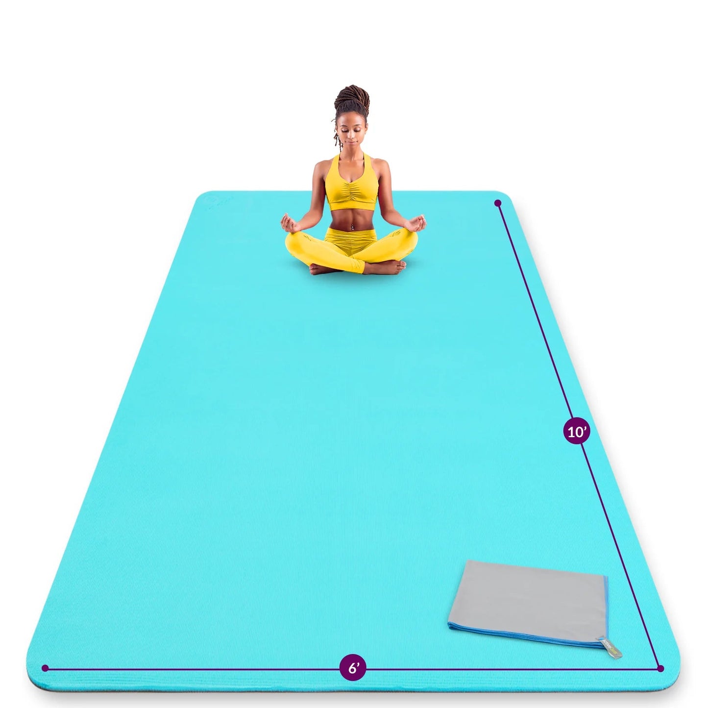 Large Yoga Mats for Acroyoga and Home Gym - from JK - sports | Light Blue 10' X 6'