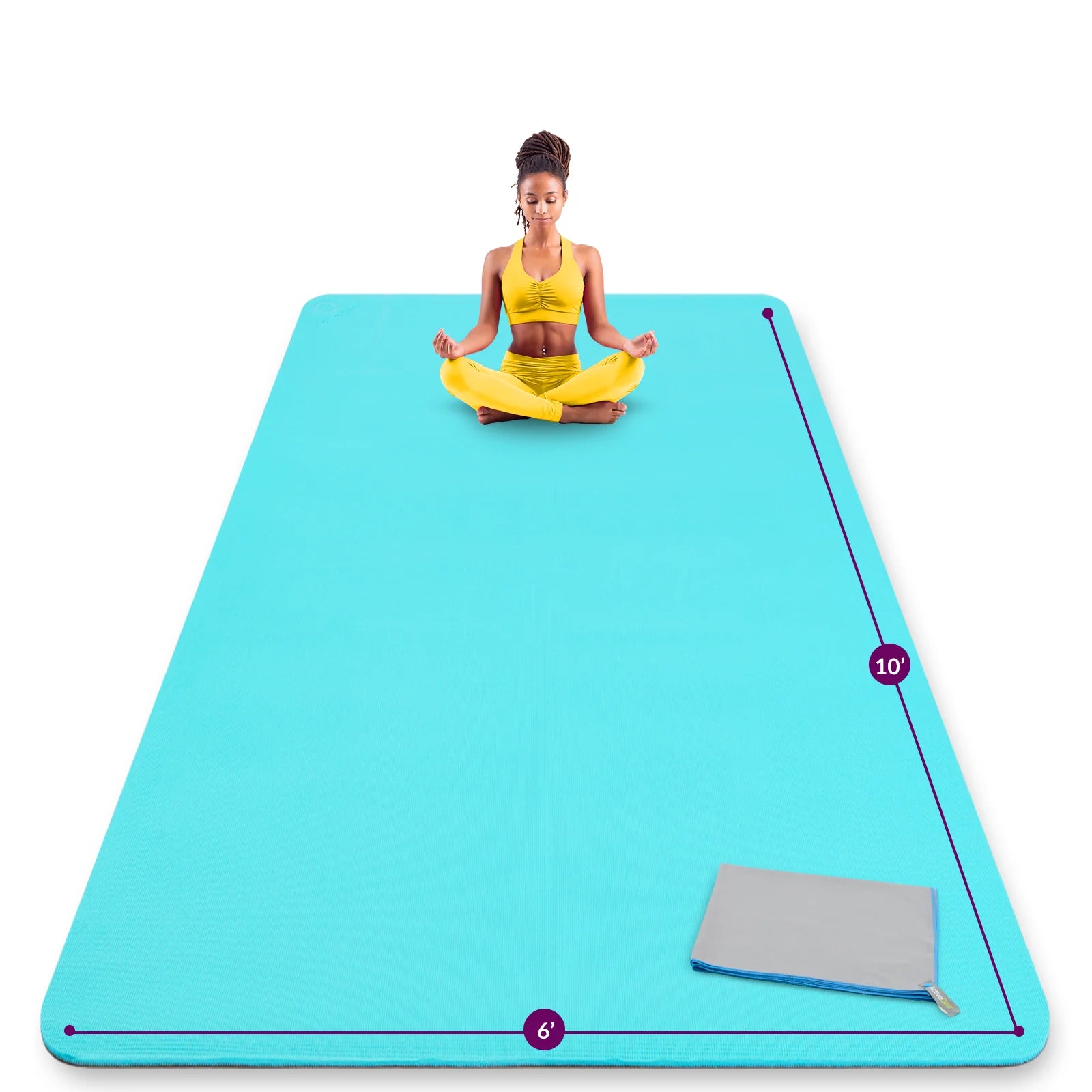 Large Yoga Mats for Acroyoga and Home Gym - from JK - sports | Light Blue 10' X 6'