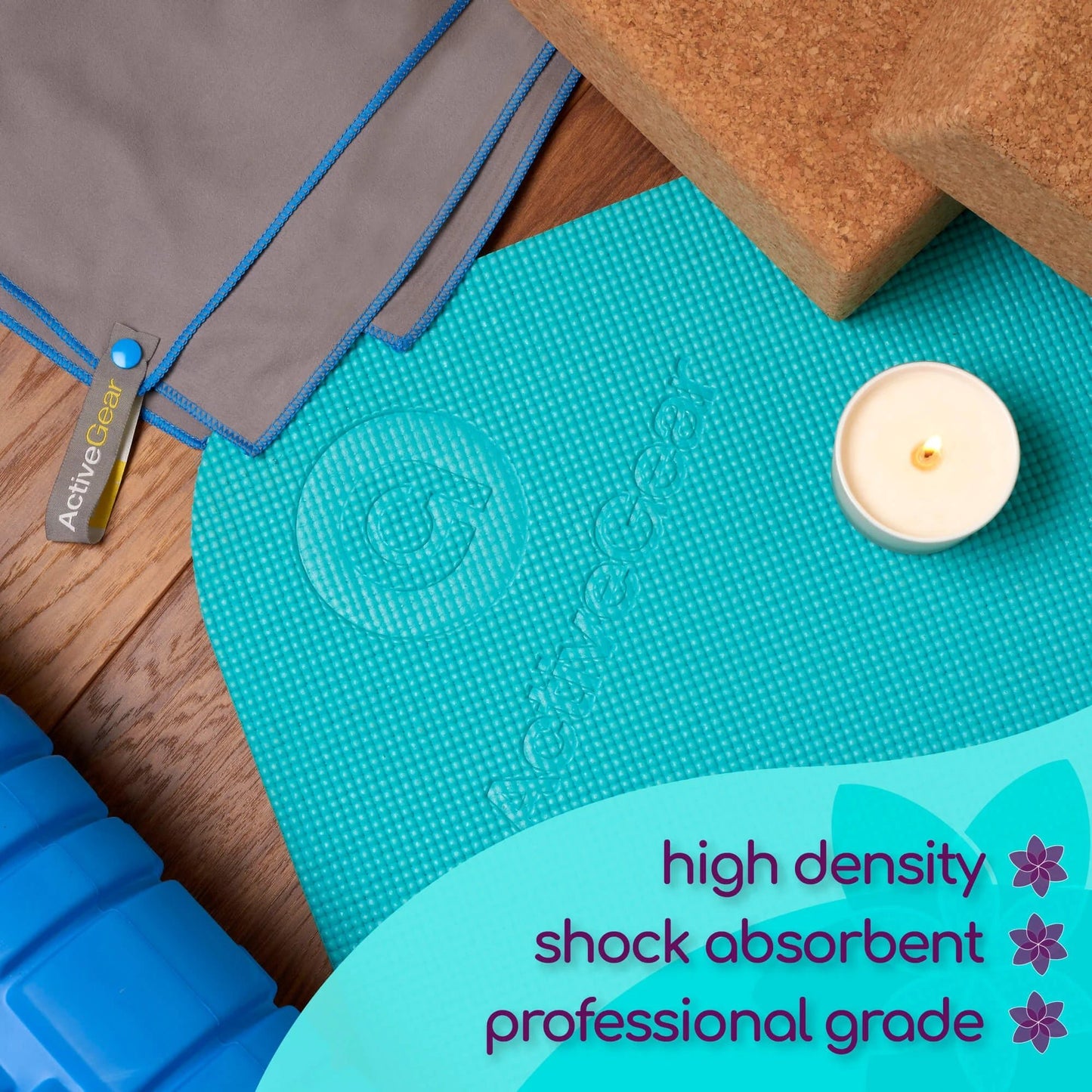 Large Yoga Mats for Acroyoga and Home Gym - from JK - sports | Light Blue 10' X 6'