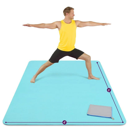 Large Yoga Mats for Acroyoga and Home Gym - from JK - sports | Light Blue 6' X 4'