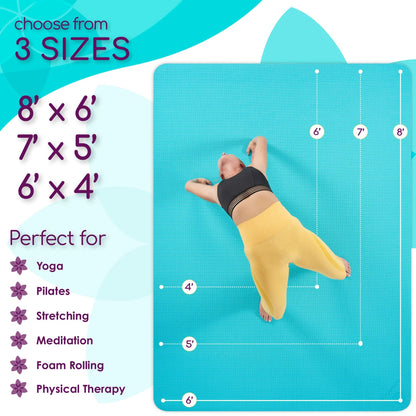 Large Yoga Mats for Acroyoga and Home Gym - from JK - sports | Light Blue 6' X 4'