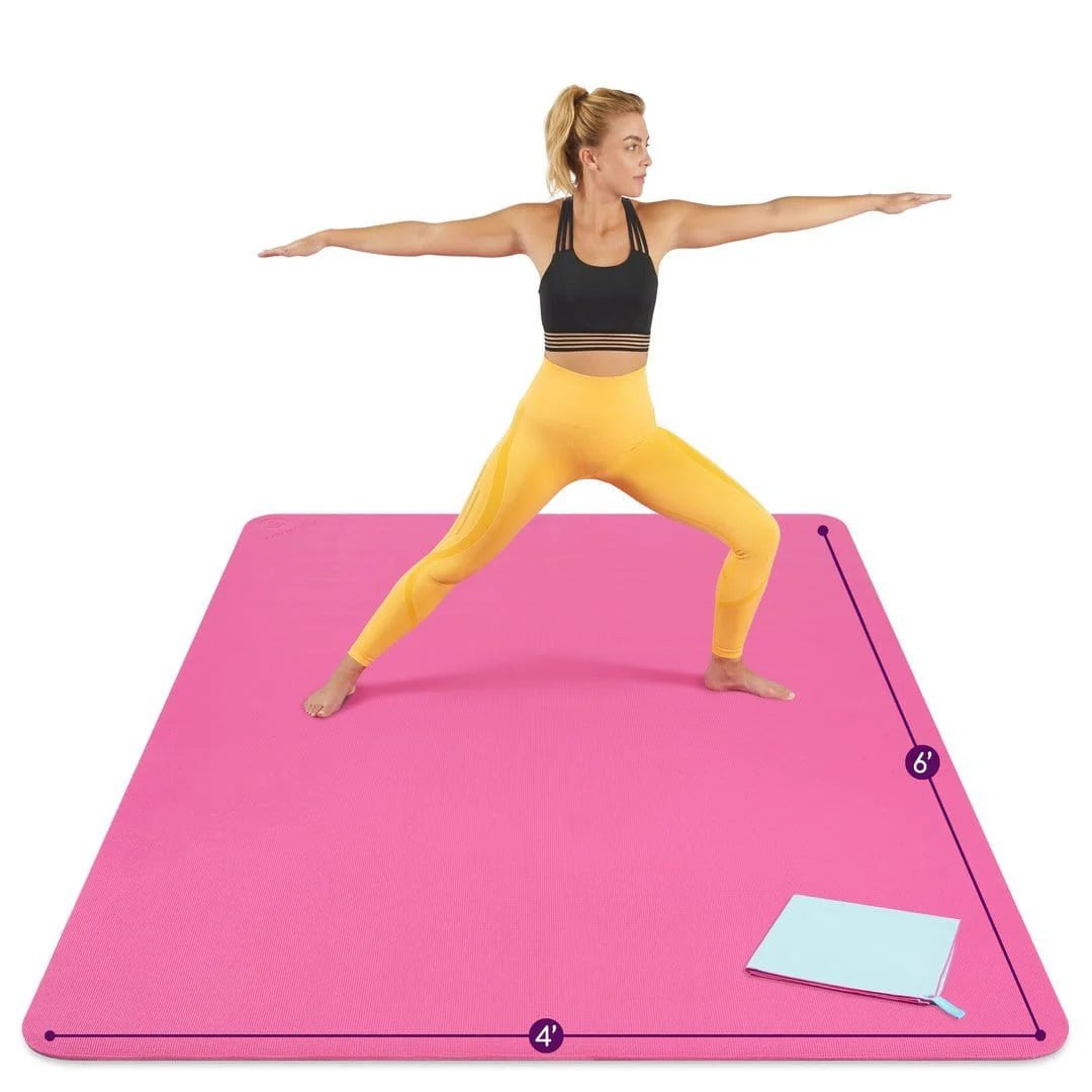 Large Yoga Mats for Acroyoga and Home Gym - from JK - sports | Pink 6' X 4'