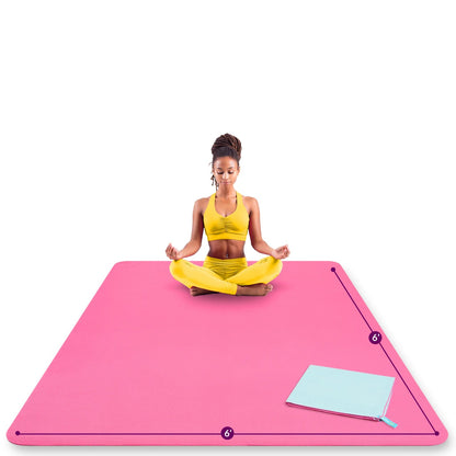Large Yoga Mats for Acroyoga and Home Gym - from JK - sports | Pink 6' X 6'