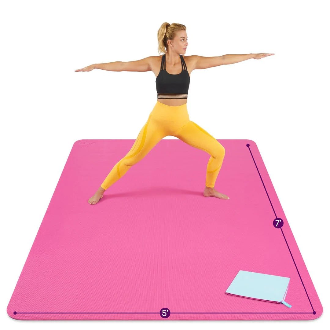 Large Yoga Mats for Acroyoga and Home Gym - from JK - sports | Pink 7' X 5'