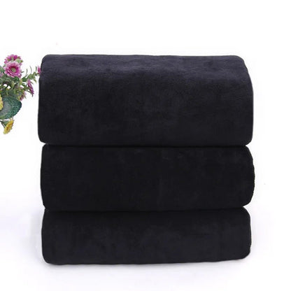 Microfiber Bath Towel - Soft and Lightweight Face Towel, Odorless Bath, Spa, Gym Towel (Black) - from JK - sports | Black 35X75 Cm