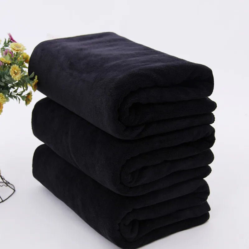 Microfiber Bath Towel - Soft and Lightweight Face Towel, Odorless Bath, Spa, Gym Towel (Black) - from JK - sports | Black 35X75 Cm