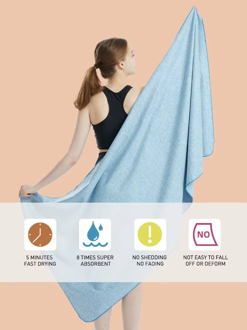 Microfiber Quick Dry Gym Towel Silver Ion Odor Free Fast Drying Workout Towel Absorbent Sweat Wicking for Men Women Fitness Yoga - from JK - sports | 50X100Cm Grey
