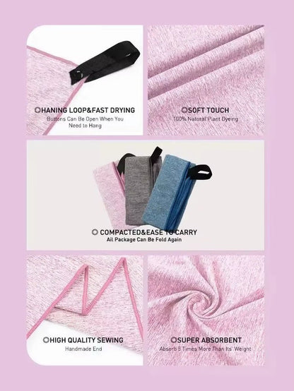 Microfiber Quick Dry Gym Towel Silver Ion Odor Free Fast Drying Workout Towel Absorbent Sweat Wicking for Men Women Fitness Yoga - from JK - sports | 50X100Cm Grey