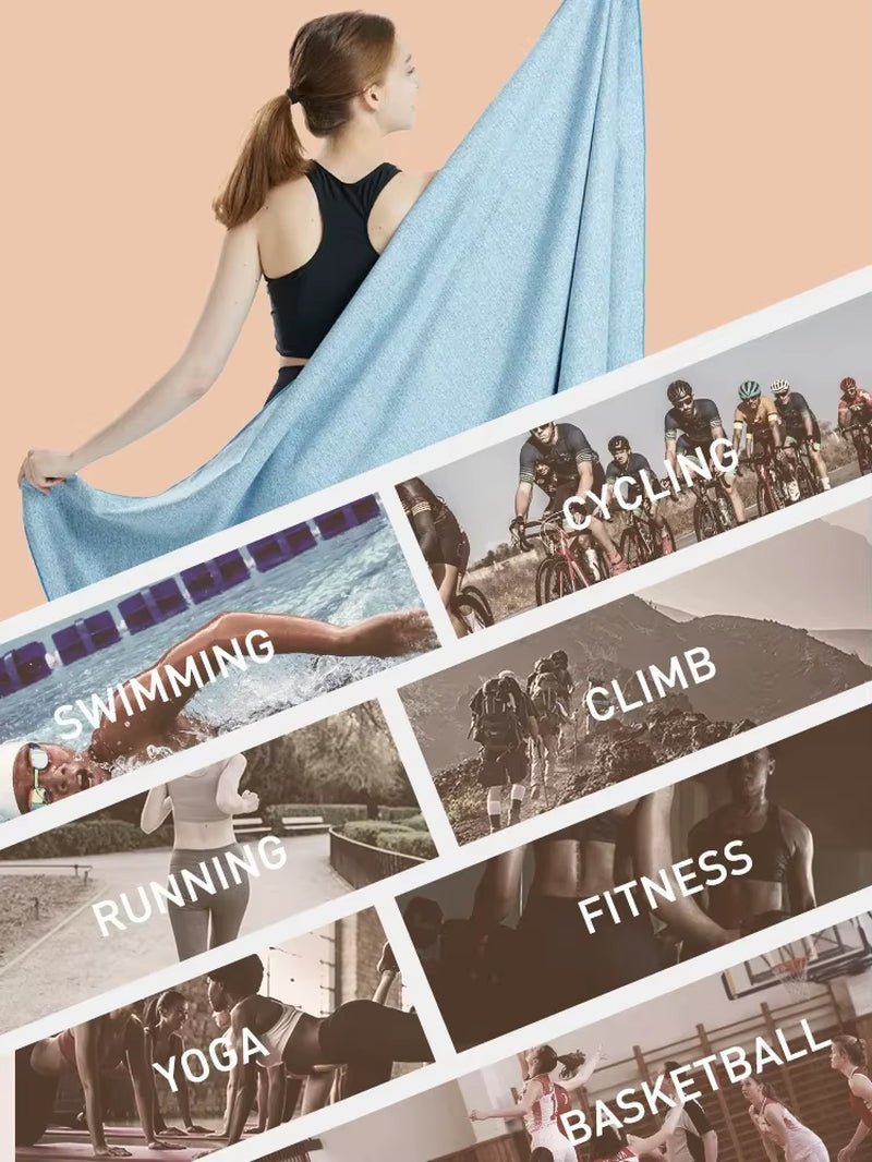Microfiber Quick Dry Gym Towel Silver Ion Odor Free Fast Drying Workout Towel Absorbent Sweat Wicking for Men Women Fitness Yoga - from JK - sports | 50X100Cm Grey