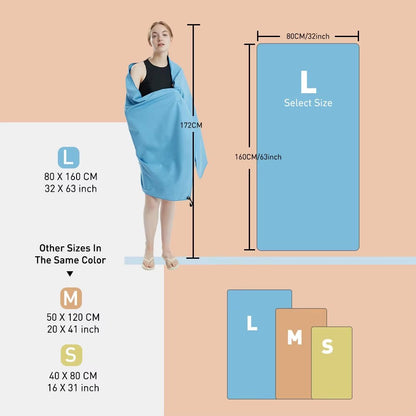 Microfiber Towel Quick Dry Towel Travel Towel Sports Towel Beach Towel Sandproof Soft Light Towel for Swim, Yoga, Gym - from JK - sports | Dark Blue Opp 40X80Cm