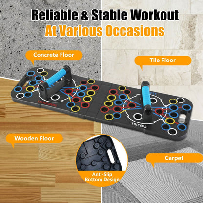Multifunctional Push Up Board Home Strength Training Equipment With 15 Fitness Accessories Pilates Bar Resistance Band Roller Wheel Full Body Workout Home Gym Equipment - 5 from JK - sports | Black